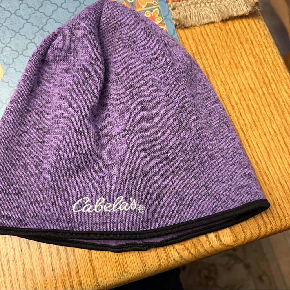 Cabelas Purple Fleece Adult Beanie Lightweight Hat One Size Outdoor Hunting ECU